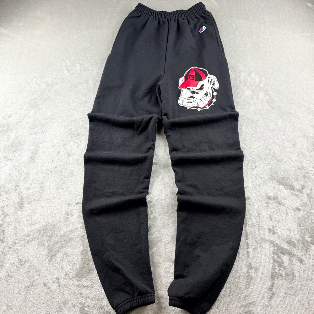 Champion Georgia Bulldogs Sweatpants Men's XS Black Uga Graphic Joggers Fleece